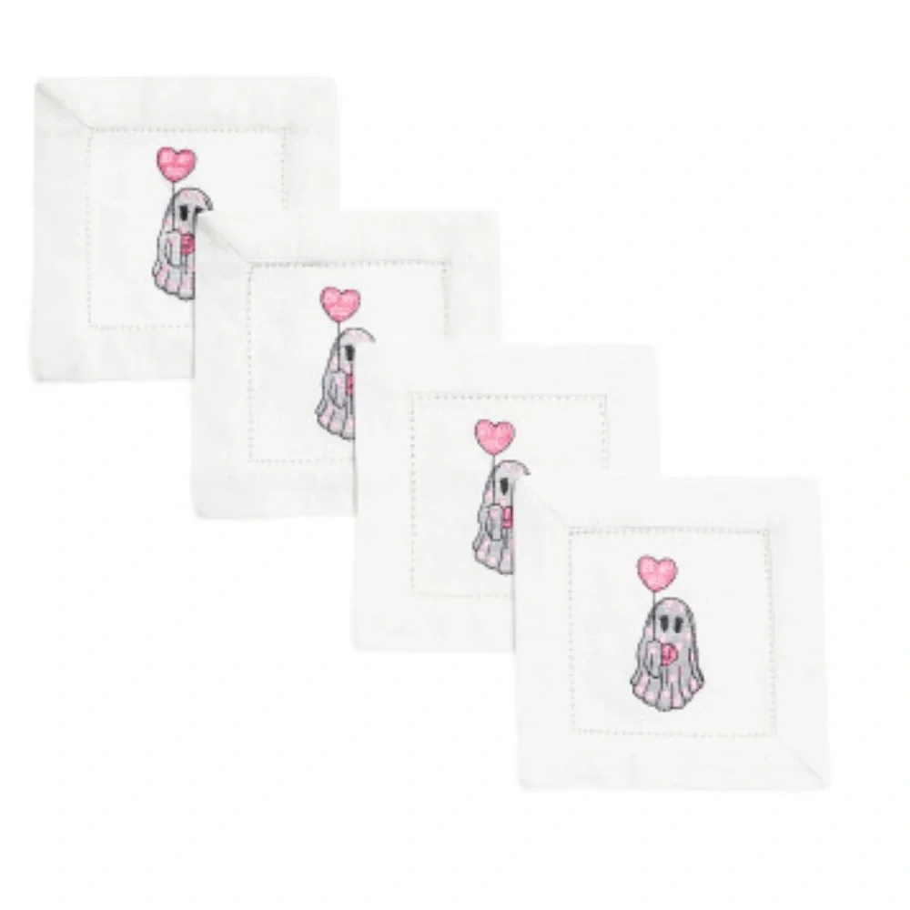 TIRAMISU Ghost Heart Coasters Set of 4